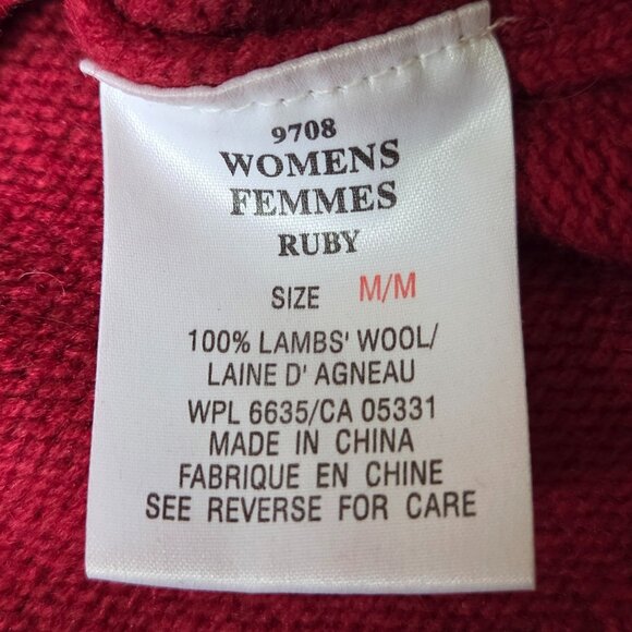Woolrich-100% Lambswool Ruby and Gray Woolrich Sweater - Picture 6 of 7